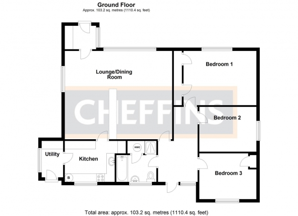 Floor Plan Image for 3 Bedroom Detached Bungalow for Sale in Common Road, Witchford