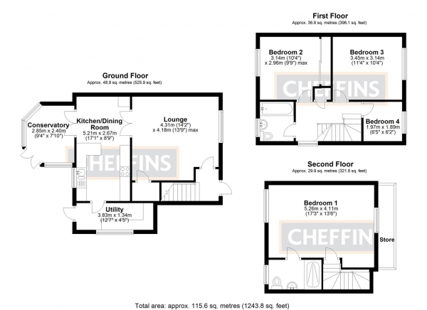 Floor Plan Image for 4 Bedroom Semi-Detached House for Sale in Holmes Lane, Soham