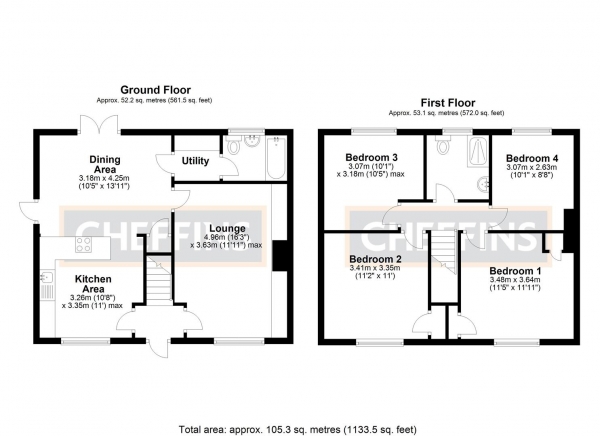 Floor Plan Image for 4 Bedroom Detached House for Sale in Lawn Lane, Little Downham, Ely