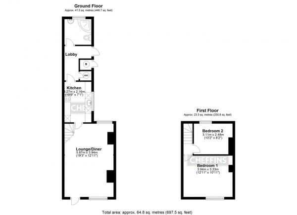 Floor Plan Image for 2 Bedroom Semi-Detached House for Sale in High Street, Wicken, Ely