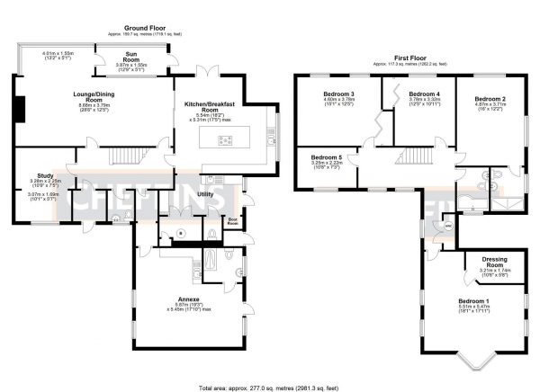 Floor Plan Image for 6 Bedroom Detached House for Sale in The Row, Sutton, Ely