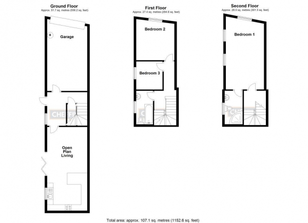 Floor Plan Image for 3 Bedroom Property to Rent in Granary Lane, Littleport