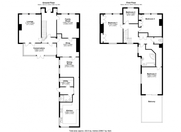 Floor Plan for 4 Bedroom Detached House for Sale in Lynn Road, Ely, CB6, 1DA - Guide Price &pound825,000