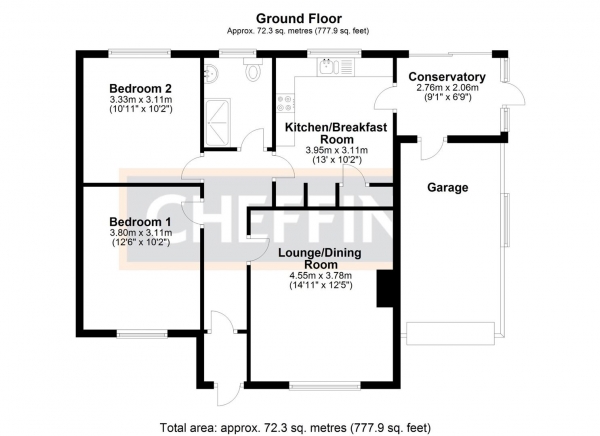 Floor Plan Image for 2 Bedroom Detached Bungalow for Sale in James Essex Drive, Ely