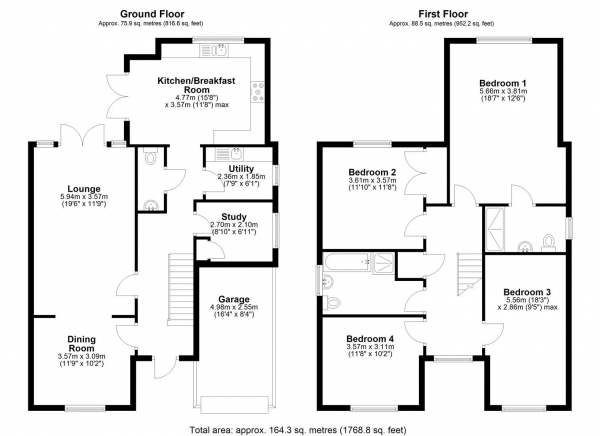 Floor Plan Image for 4 Bedroom Detached House for Sale in Cannon Street, Little Downham, Ely