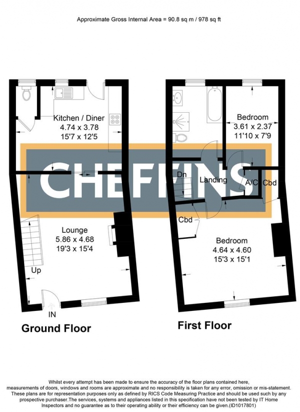 Floor Plan Image for 2 Bedroom Terraced House for Sale in Hillrow, Haddenham, Ely