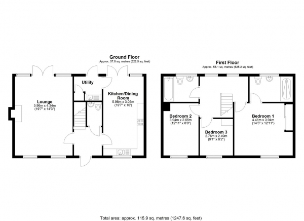 Floor Plan Image for 3 Bedroom Detached House for Sale in Feast Green, Stretham, Ely