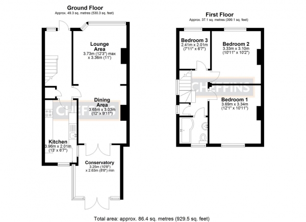 Floor Plan Image for 3 Bedroom End of Terrace House for Sale in Lynn Road, Ely