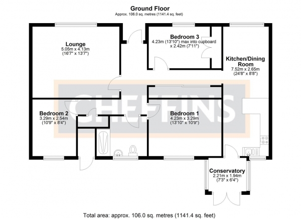 Floor Plan Image for 3 Bedroom Detached Bungalow for Sale in Camel Road, Littleport, Ely