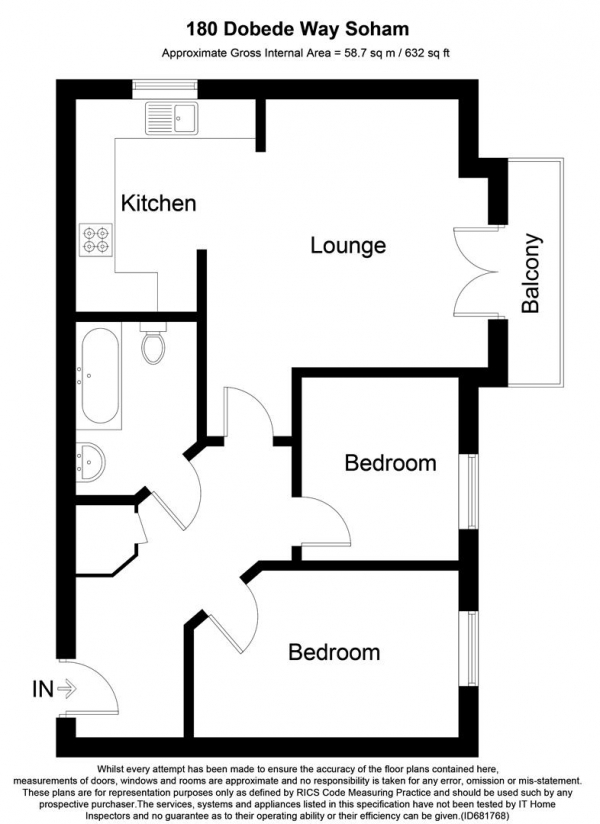 Floor Plan Image for 2 Bedroom Apartment for Sale in Dobede Way, Soham, Ely