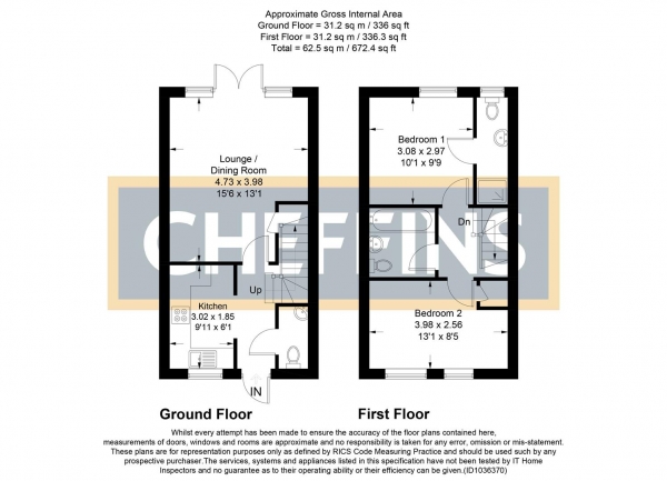 Floor Plan Image for 2 Bedroom End of Terrace House for Sale in Concorde Crescent, Ely