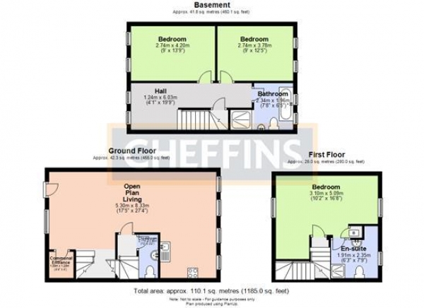 Floor Plan Image for 3 Bedroom Terraced House to Rent in Cardinals Way, Ely