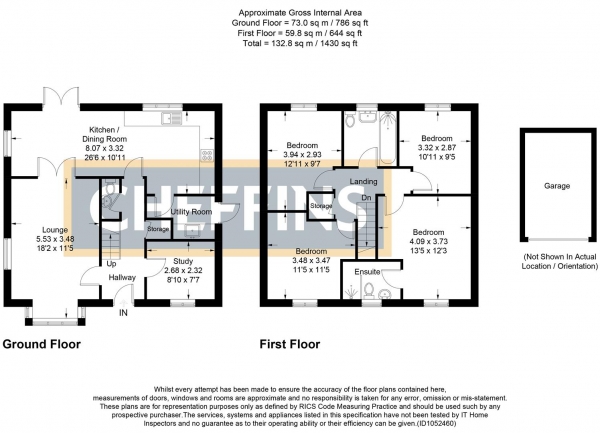 Floor Plan for 4 Bedroom Detached House for Sale in Peacock Chase, Sutton, Ely, CB6, 2GN - Guide Price &pound410,000