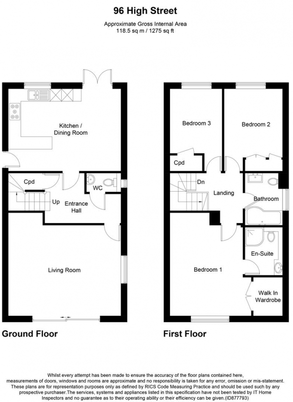 Floor Plan Image for 3 Bedroom Detached House for Sale in High Street, Sutton