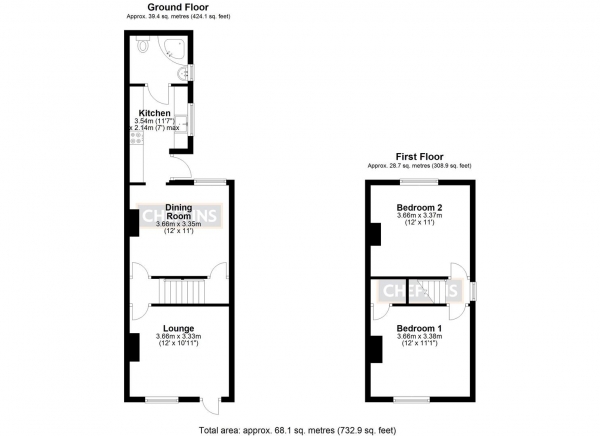 Floor Plan Image for 2 Bedroom Semi-Detached House for Sale in Clay Street, Soham, Ely