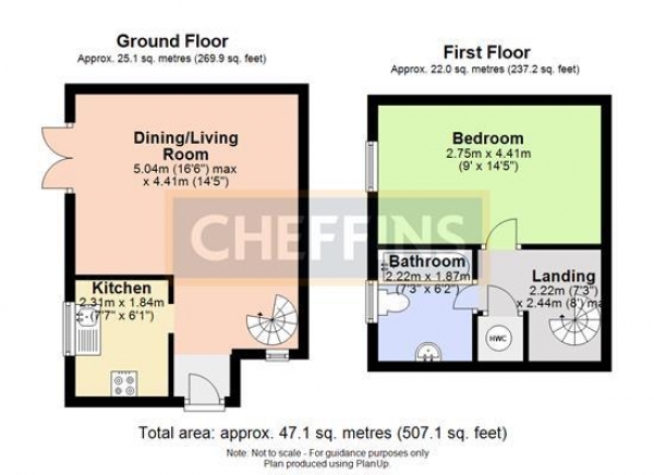 Floor Plan for 1 Bedroom Terraced House to Rent in Aspen Close, Ely, CB7, 4TL - £190 pw | £825 pcm