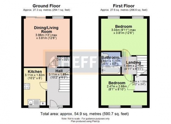 Floor Plan Image for 2 Bedroom Terraced House to Rent in St Johns Road, Ely