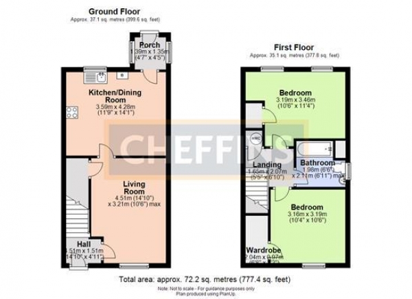 Floor Plan for 2 Bedroom Semi-Detached House to Rent in Clayway, Ely, CB7, 4GD - £231 pw | £1000 pcm