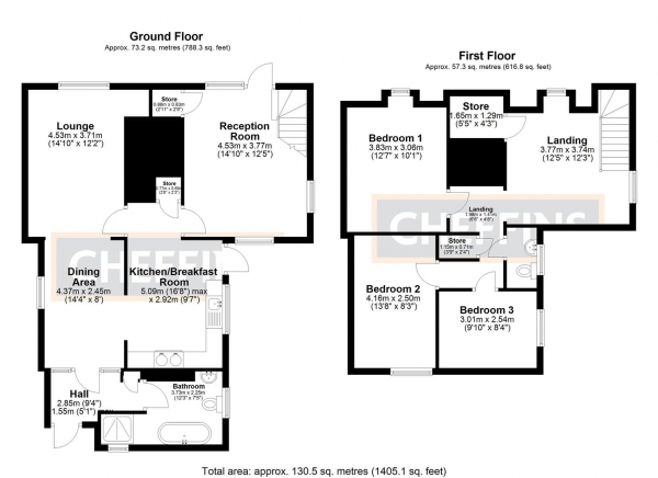 Floor Plan for 3 Bedroom Semi-Detached House for Sale in Paddock Street, Soham, Ely, CB7, 5JB - Guide Price &pound325,000