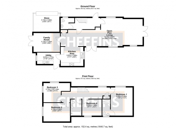 Floor Plan Image for 4 Bedroom Detached House for Sale in The Chase, Ely