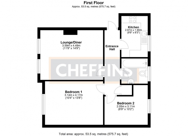 Floor Plan Image for 2 Bedroom Apartment for Sale in Longchamp Drive, Ely