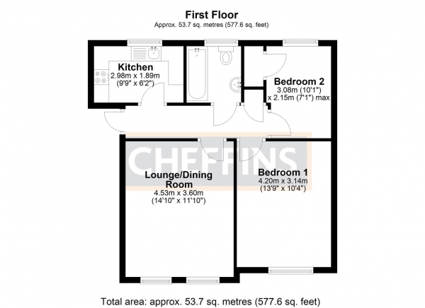 Floor Plan Image for 2 Bedroom Apartment for Sale in Turner Drive, Ely