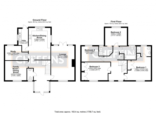 Floor Plan Image for 4 Bedroom Detached House for Sale in Mitchells Yard, Wilburton, Ely