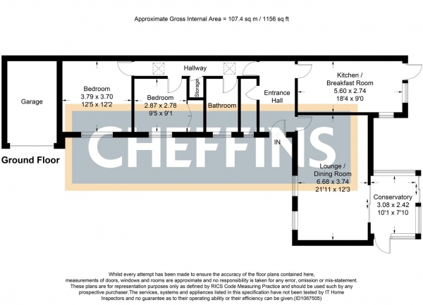 Floor Plan Image for 2 Bedroom Link Detached House for Sale in Lodge Gardens, Haddenham, Ely