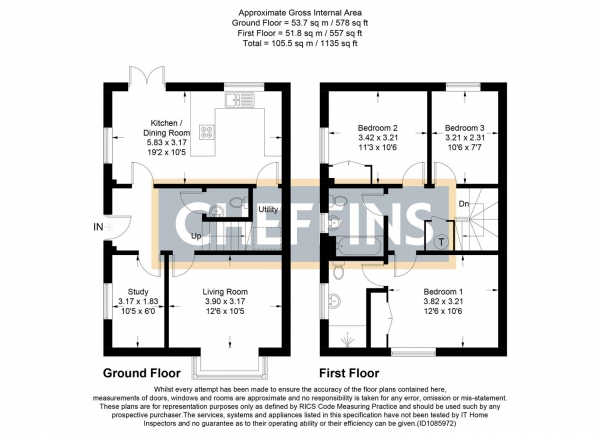 Floor Plan Image for 3 Bedroom Detached House for Sale in Walnut Drive, Haddenham, Ely