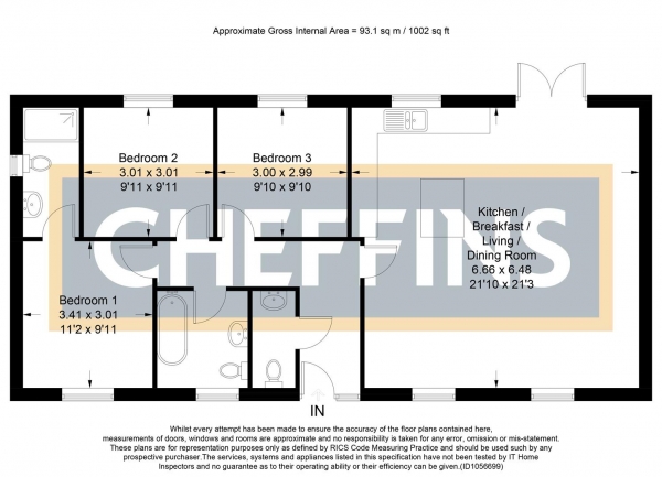 Floor Plan Image for 3 Bedroom Property for Sale in Meadowlands off Orchard Row, Soham