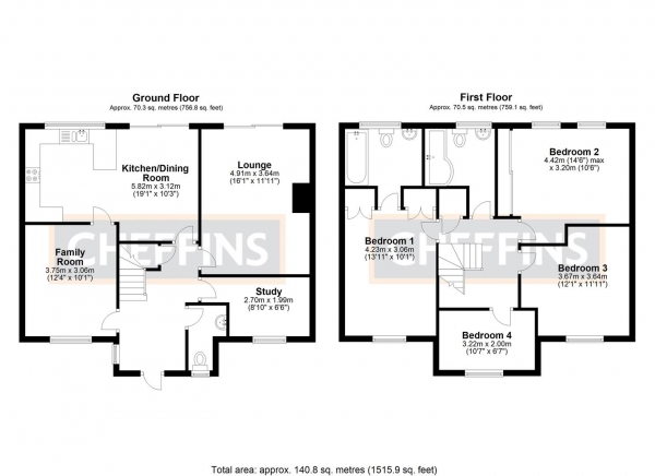 Floor Plan Image for 4 Bedroom Detached House for Sale in Hertford Close, Ely