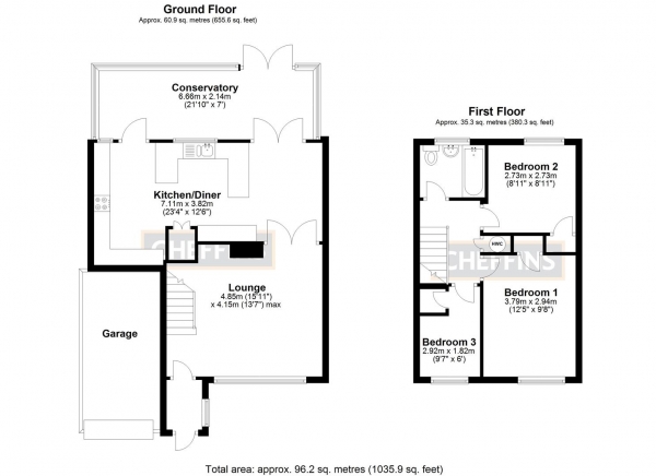 Floor Plan Image for 3 Bedroom Link Detached House for Sale in Meadow Court, Littleport, Ely