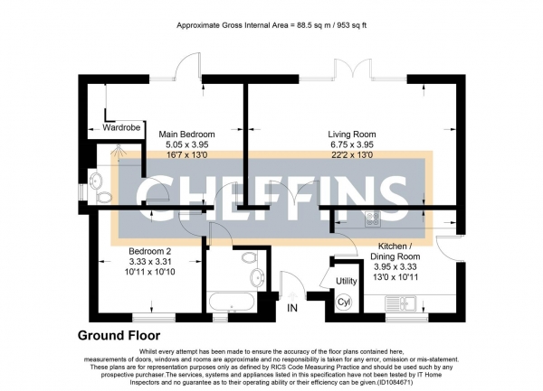 Floor Plan Image for 2 Bedroom Detached Bungalow for Sale in Feast Green, Stretham, Ely