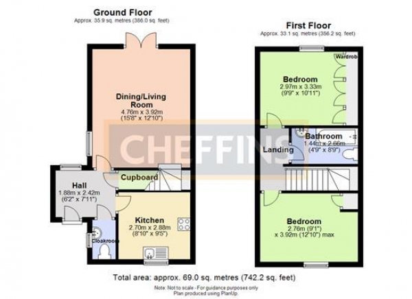 Floor Plan Image for 2 Bedroom Semi-Detached House to Rent in Stirling Way, Sutton, Ely