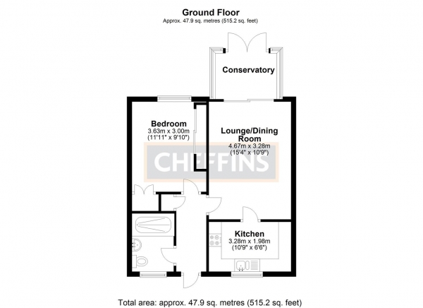 Floor Plan Image for 1 Bedroom Semi-Detached Bungalow for Sale in Manor Court Road, Witchford, Ely