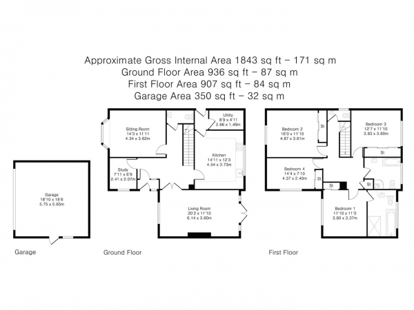 Floor Plan Image for 4 Bedroom Detached House for Sale in Brook Street, Soham, Ely