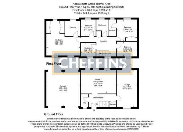 Floor Plan Image for 5 Bedroom Link Detached House for Sale in Brooke Grove, Ely