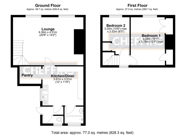 Floor Plan Image for 2 Bedroom Cottage for Sale in Main Street, Little Downham, Ely