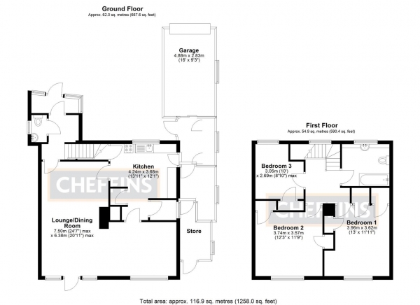 Floor Plan Image for 3 Bedroom Detached House for Sale in Hoof Close, Littleport, Ely