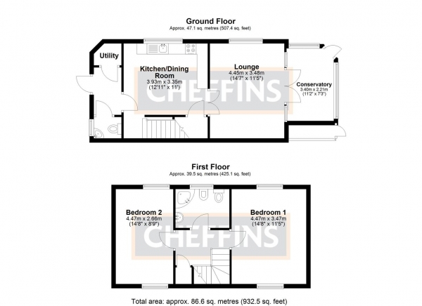 Floor Plan Image for 2 Bedroom Detached House for Sale in Crown Lane, Littleport, Ely