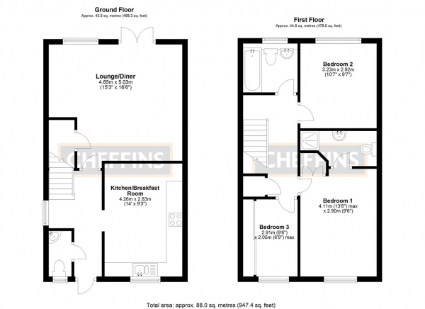 Floor Plan Image for 3 Bedroom Semi-Detached House for Sale in Dexter Lane, Littleport, Ely