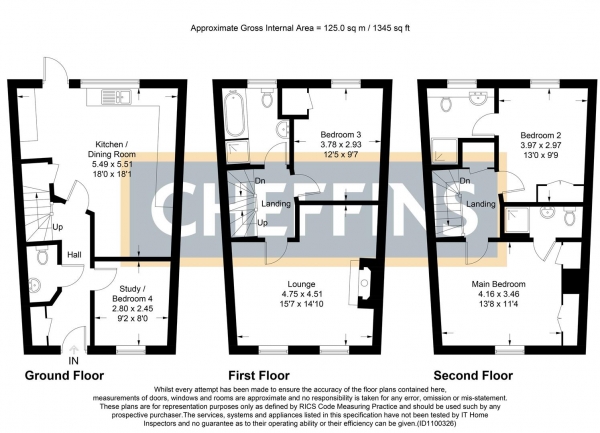 Floor Plan Image for 3 Bedroom Town House for Sale in Cardinals Way, Ely