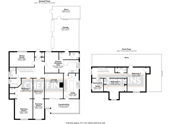 Floor Plan Image for 5 Bedroom Detached House for Sale in Cannon Street, Little Downham