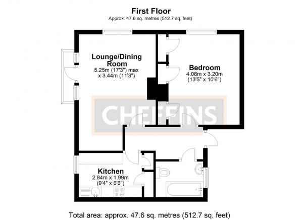 Floor Plan Image for 1 Bedroom Property for Sale in Abbots Way, Ely