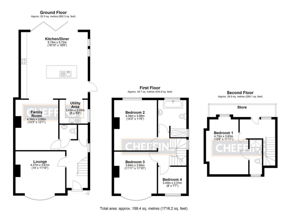 Floor Plan Image for 4 Bedroom Semi-Detached House for Sale in Lynn Road, Ely