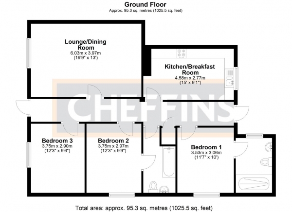 Floor Plan Image for 3 Bedroom Apartment for Sale in St. Marys Street, Ely