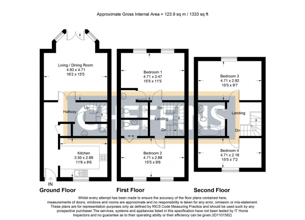 Floor Plan Image for 4 Bedroom Town House for Sale in Cambridge Road, Ely