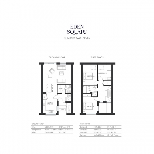 Floor Plan for 3 Bedroom Terraced House for Sale in Ely, CB7, 4PQ - Guide Price &pound440,000