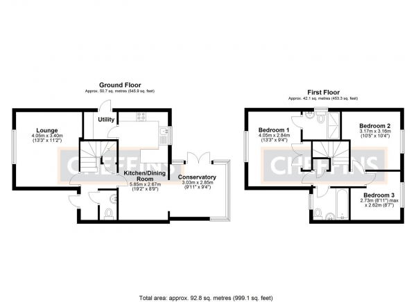 Floor Plan Image for 3 Bedroom Detached House for Sale in Henley Way, Ely