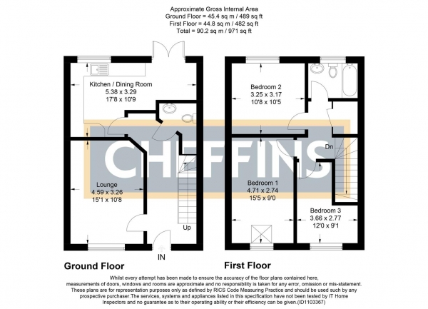 Floor Plan Image for 3 Bedroom Semi-Detached House for Sale in Sheriffs Gardens, Ely